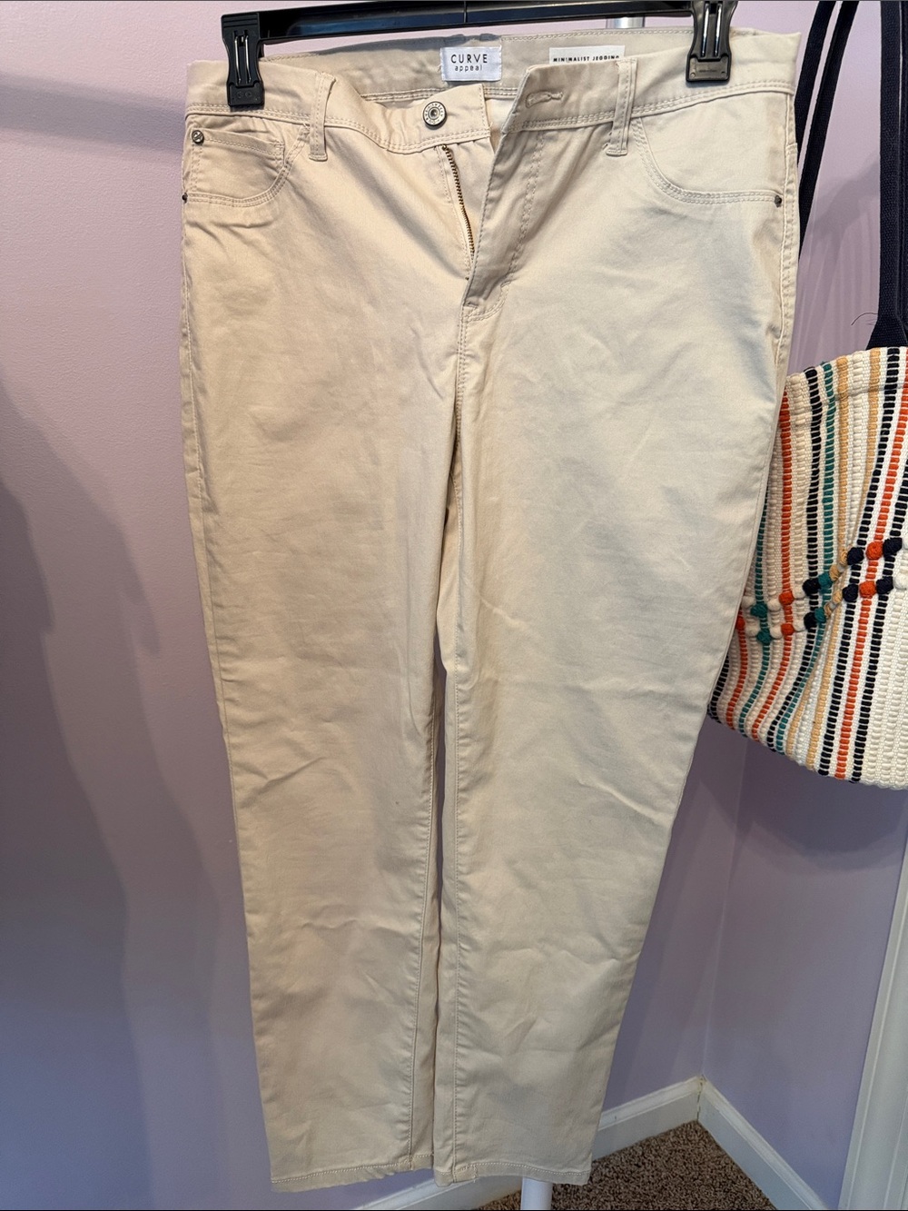 Curve by Dana Buchman Cream Skinny Jeans